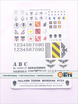 Cadian Tank Decal Transfer Sheet Bits